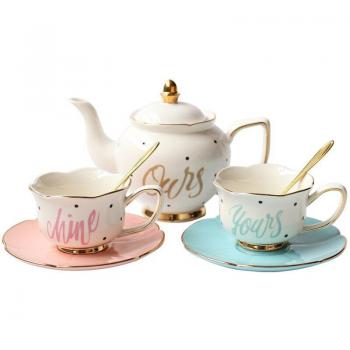 Japanese Tea Set with Latte Cups and Milk Jug
