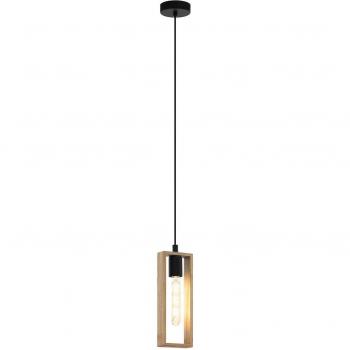 EGLO Littleton Pendant, 1‑Bulb, Black/Brown Design