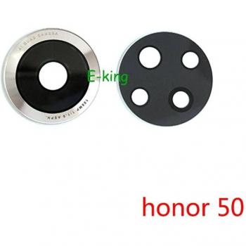 Couvercle de lentille de caméra arrière en verre avec autocollant pour Huawei Honor 50, 10 pièces