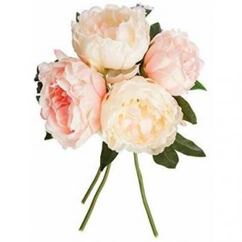 Pivoines roses artificielles en bouquet H30 cm