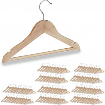 Cintres enfants en bois 100 cintre en bois vêtements bébé enfant traverse crochet 360 rotatif, nature