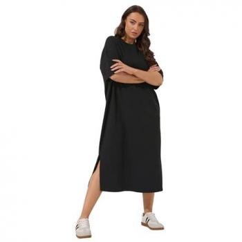 Curve‑Fit Heavyweight Throw‑On Dress
