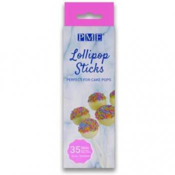 White Lollipop Sticks 16 cm (6.3 inch), Pack of 35