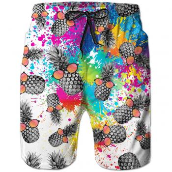 XL Herren Swim Shorts mit 3D‑Druck, schnelltrocknend