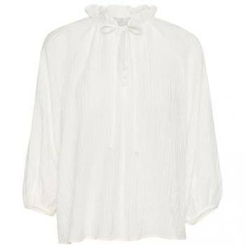 Women's White 3/4 Sleeve Feminine Blouse by Kaffe