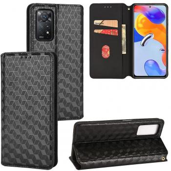 Étui rabat en cuir PU pour Xiaomi Redmi Note 11 Pro 5G avec porte-cartes intégré
