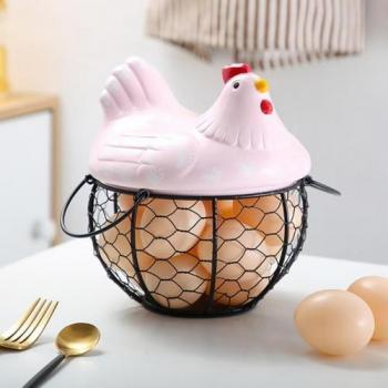 Decorative Ceramic Egg Basket
