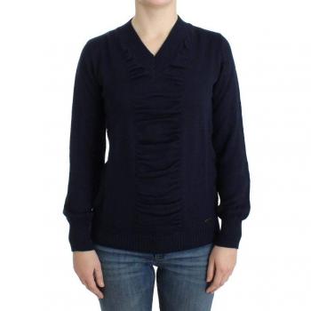 COSTUME NATIONAL C’N’C Dark Blue V-Neck Wool Sweater