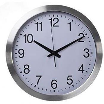 Horloge Murale Radiopilotée Aluminium 40 cm