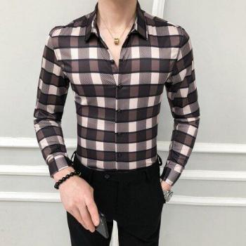 Chemise à carreaux slim fit pour hommes