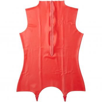 Red Zip-Up Latex Bustier