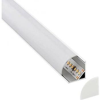 Perfil de aluminio KORK-mini para tiras LED, 1 metro, color blanco