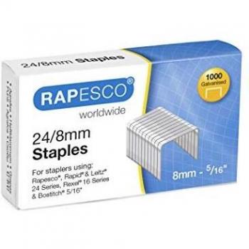 Rapesco 24/8mm Galvanised Staples, Pack of 1000