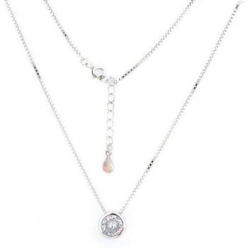 Golders Damen Collier mit runder Zirkonia in Silber