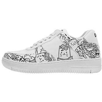 DOGO Dice Low‑Top Sneaker „Daisy Stripes“ – Damen, 36 – schwarz‑weiß