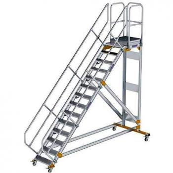 Aluminium-Steigleiter Plattformtreppe 45° 14 Stufen