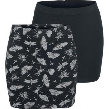 Gothicana Jupe courte en noir à bloc couleur (2 pièces)