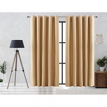 Cortina Oscurante Lisa con Ojales 300x255 cm Beige