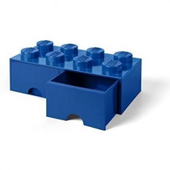 Lego Opslag Baksteen 8 met laden, Plastik, Blau, 50,2 x 25,2 cm