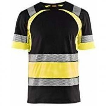 T-Shirt Alta Visibilità Blaklader Nero/Giallo Fluorescente XXL