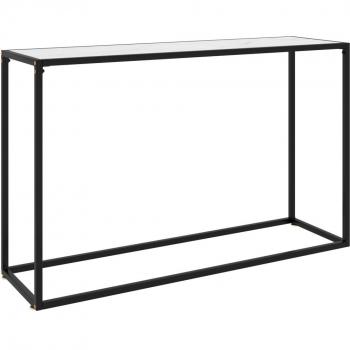Table de couloir blanche 120x35x75 cm verre trempé