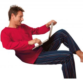 RM‑Dunkelrot Single‑Jersey Pyjama – 66 / 68