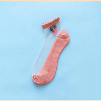 Lot de 5 chaussettes élastiques Harajuku avec dentelle et fraises