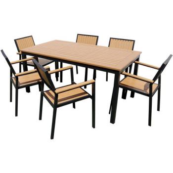 Mobiliário de Jardim: Mesa e 6 Cadeiras Carvalho