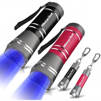 Morpilot Schlüsselanhänger UV‑Scheinwerfer + Mini‑Spot – 12 LED