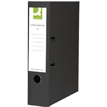 Q-Connect 70mm Lever Arch File Polypropylene Foolscap Black Pack of 10