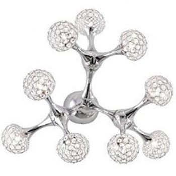 Nodi Crystal 9‑LED Medium Flush Ceiling Light (Chrome)