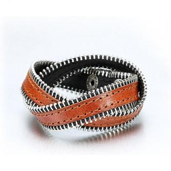 Unique Men's Leather Bracelet with Cross Belts
