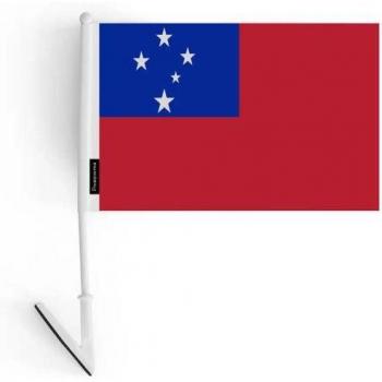 Outdoor Samoan Flag Labels – 14x21cm Polyester, 5‑Piece Adhesive Set, Ready for Exterior Use