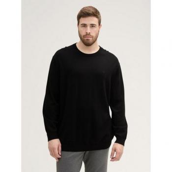 TOM TAILOR Logo Strickpullover für Herren, Plus Size