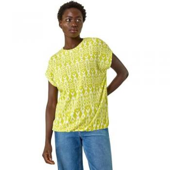 Roman Floral Ikat Tee – Lime Edition