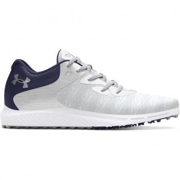 Under Armour Damen Golf Schuhe Charged Breathe 2 Knit SL, halo grey/midnight navy/metallic silver, UK4-EU37.5(US6.5), grau, spikeless
