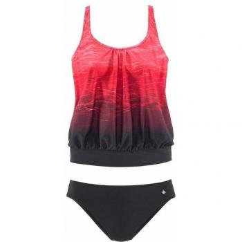 Lascana Tankini mit Batikdesign in Rot Gr. 36