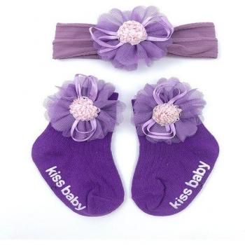 Chaussettes pour bébés filles avec bandeau, 2 pièces