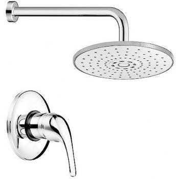 Set doccia incassato ottone cromato con braccio e soffione ABS Fast