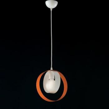 Lámpara de techo moderna 1 luz círculos de metal blanco y naranja