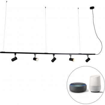 QAZQA SmartTrack Black Wireless 5‑GU10 System