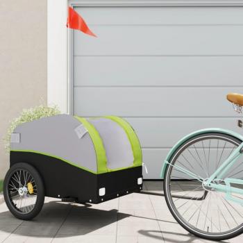 VidaXL Remorque Vélo Noir/Vert 45 kg, Code 94130