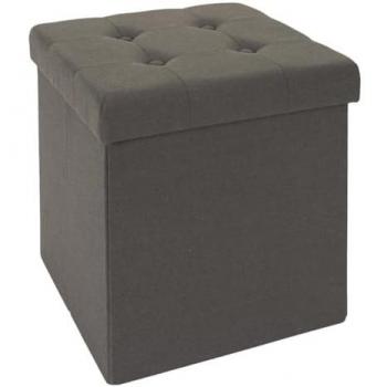 Nora Coffre pouf pliable capitonné couleur gris – Altobuy
