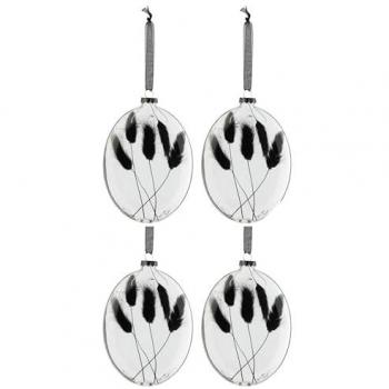 Noël Floral Noir – Ensemble de 4 Boules Fleurs Séchées