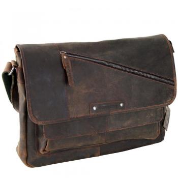 Greenburry Vintage Revival Vol.2 Brown Leather Messenger Bag 40 cm