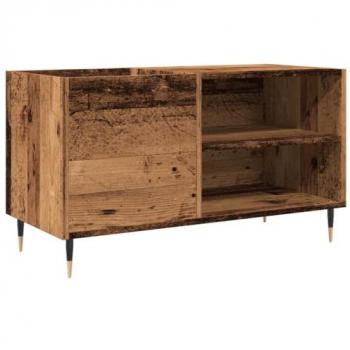 Mueble para Discos de Madera Envejecida 84,5x38x48 cm