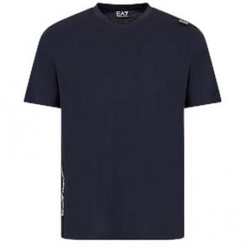 Camiseta Azul Navy EA7 con Logo Contrastado