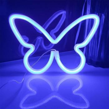 Luz de Neón en Forma de Mariposa, Lámpara de Noche para Bebés, Alimentación por Batería o USB, Perfecta para Fiestas y Navidad