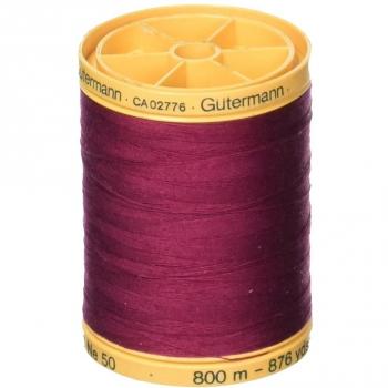 Gutermann 800C-2833: Hilo de Algodón Natural en Borgoña, 876 Yards