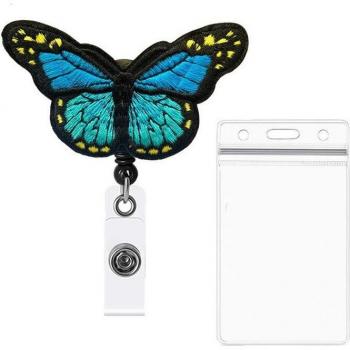 Bolsillo Retráctil para Pecho con Carrete de Mariposas